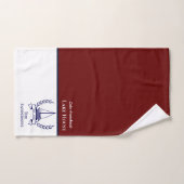 Nautic Sailboat Navy Blue Monogram Lake House Badhandtuch Set (Handtuch)