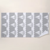 Nautic Sailboat Pattern Grau Strandtuch (Vorderseite)
