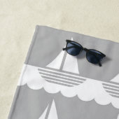 Nautic Sailboat Pattern Grau Strandtuch (Beispiel)