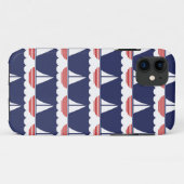 Nautic Sailboat Pattern Navy Blau und Rot Case-Mate iPhone Hülle (Rückseite (Horizontal))