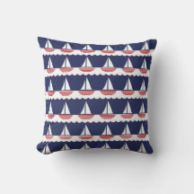 Nautic Sailboat Pattern Navy Blau und Rot