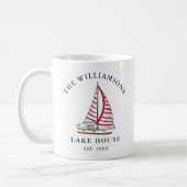 Nautic Sailboat Personalisiert Lake House Kaffeetasse (Links)