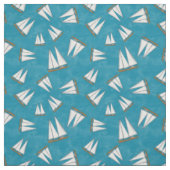 Nautic Sailboat Sailing Adventure Blue Stoff (Muster)