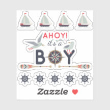 Nautic Sailboat Ship Ahoy Baby Boy Scrapbook