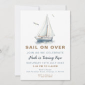 Nautic Sailboat über Geburtstag einladen Einladung (Vorderseite)