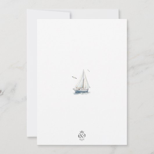 Nautic Sailboat über Geburtstag einladen Einladung (Rückseite)