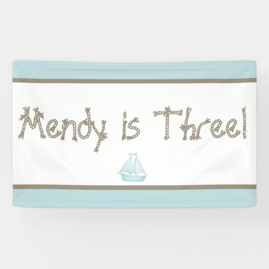 Nautic Sailboat Upsherin Banner (Horizontal)