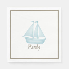 Nautic Sailboat Usherin Serviette