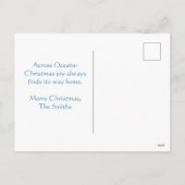 Nautic Sailboat Weihnachtskarte Feiertagspostkarte (Rückseite)