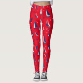 Nautic Sailboats Pattern Ocean Sailing Adventure Leggings (Vorderseite)