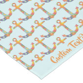 Nautic Sailing Anchor Retro 60er Farbiges Muster Kurzer Tischläufer (Ecke)