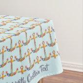 Nautic Sailing Anchor Retro 60er Farbiges Muster Tischdecke (Beispiel)