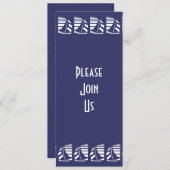 Nautic Sailing Blue White Deko Custom Einladung (Vorne/Hinten)