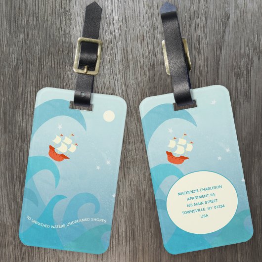 Nautic Sailing Quote Boat Art Individuelle Name Gepäckanhänger