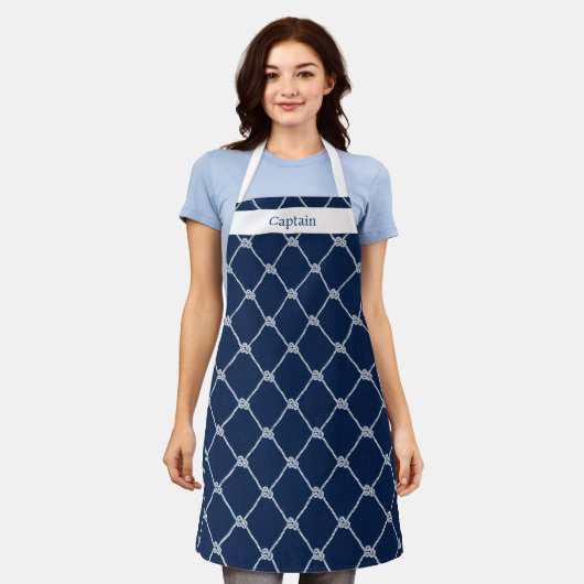 Nautic Sailing Rope Navy Blue Schürze (Getragen)