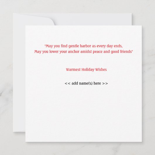 Nautic & Sailing Weihnachtskarte Karte (Rückseite)