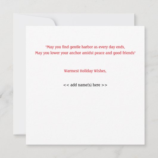 Nautic & Sailing Weihnachtskarte Karte (Rückseite)