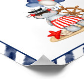 Nautic Sailor Kleinkind Birthday Boat Gefälligkeit Poster (Ecke)