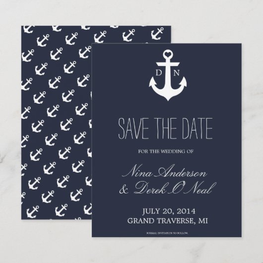 Nautic Save the Date | Hochzeit (Vorne/Hinten)
