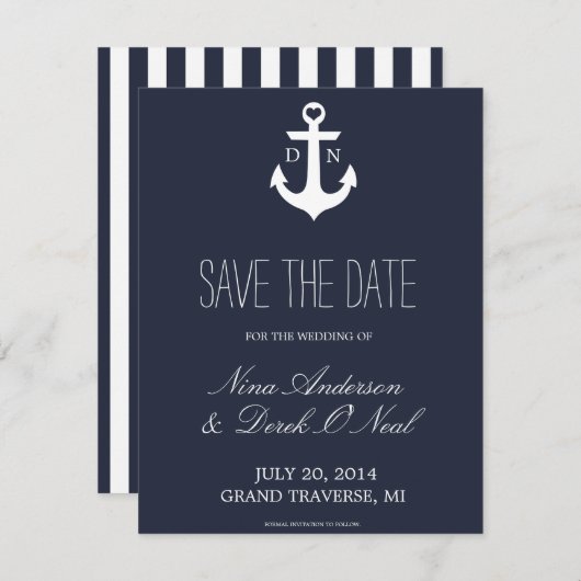Nautic Save the Date | Hochzeit (Vorne/Hinten)