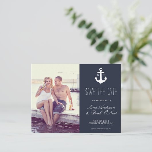 Nautic Save the Date | Hochzeit (Stehend Vorderseite)