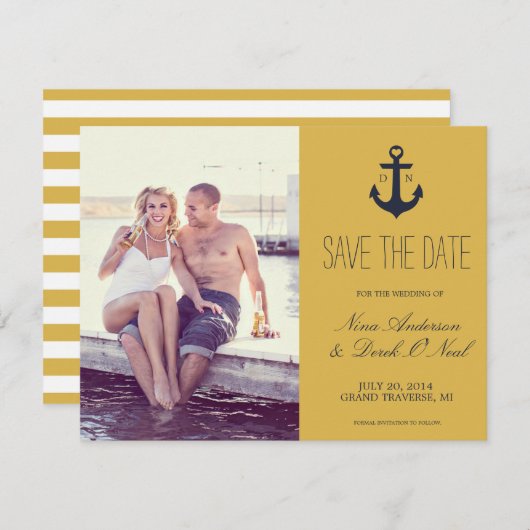 Nautic Save the Date | Hochzeit (Vorne/Hinten)