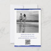 Nautic Save the Date Rustic Blue Paint Foto (Rückseite)