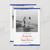 Nautic Save the Date Rustic Blue Paint Foto (Vorne/Hinten)