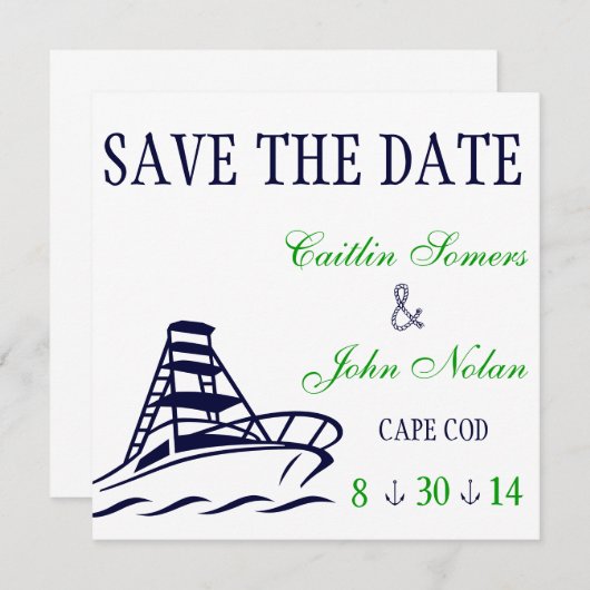 Nautic Save the Date Wedding (Vorne/Hinten)