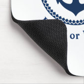 Nautic Sea Anchor Ihr Boot oder Name Navy Blue Mousepad (Ecke)