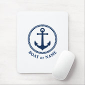 Nautic Sea Anchor Ihr Boot oder Name Navy Blue Mousepad (Mit Mouse)