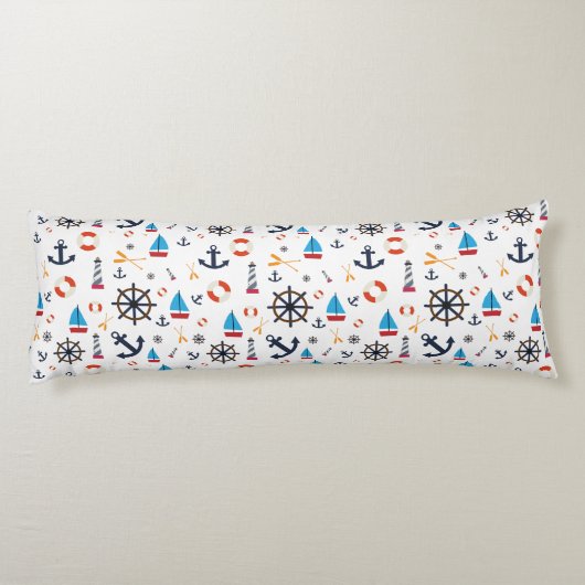 Nautic Sea Segelboot Leuchtturm Beete Seitenschläferkissen (Rückseite)