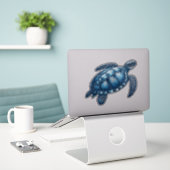 Nautic Sea Turtle Custom Cut Vinyl Sticker (Laptop auf Schreibtisch)