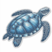 Nautic Sea Turtle Custom Cut Vinyl Sticker (Vorderseite)