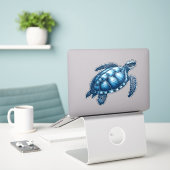 Nautic Sea Turtle Custom Cut Vinyl Sticker (Laptop auf Schreibtisch)