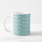 Nautic Sea Waves Summer Beach House Personalisiert Kaffeetasse (Links)