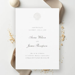 Nautic Seashell Classic Formal Pure Wedding Save The Date