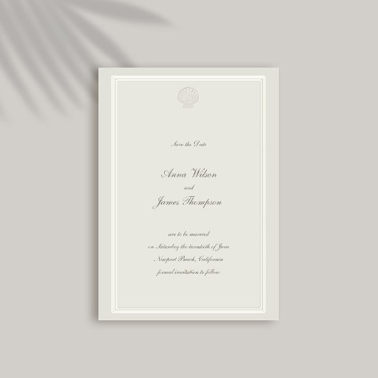 Nautic Seashell Classic Frame formale Hochzeit Save The Date