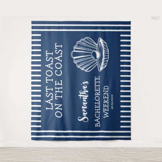 Nautic Seashell Junggeselinnen-Abschied gestern To Wandteppich (Vorderseite)