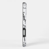 Nautic Seashell Pattern in Weiß und Schwarz iPhone Hülle (Rechte Seite)