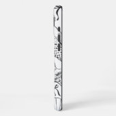 Nautic Seashell Pattern in Weiß und Schwarz iPhone Hülle (Linke Seite)