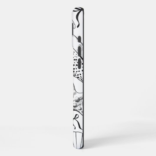 Nautic Seashell Pattern in Weiß und Schwarz iPhone Hülle (Linke Seite)