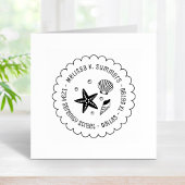 Nautic Seashell Starfish Scalloid-Adresse Gummistempel