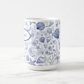 Nautic Seashell Themed Custom Coffee Tasse (Mittel)