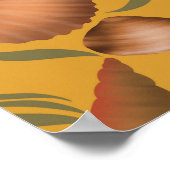 Nautic Seashell Yellow Pattern Poster (Ecke)