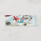 Nautic Seashells Anchor Starfish Beach Thema Mini Visitenkarte (Rückseite)