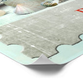 Nautic Seashells Anchor Starfish Beach Thema Poster (Ecke)