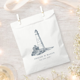 Nautic Seaside Lighthouse Dark Blue Wedding Geschenktütchen