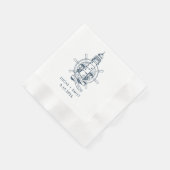 Nautic Seaside Lighthouse Dark Blue Wedding Serviette (Ecke)