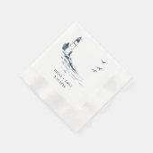 Nautic Seaside Lighthouse Dark Blue Wedding Serviette (Ecke)
